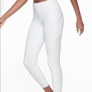Athlete Leggings -White with pockets & draw string